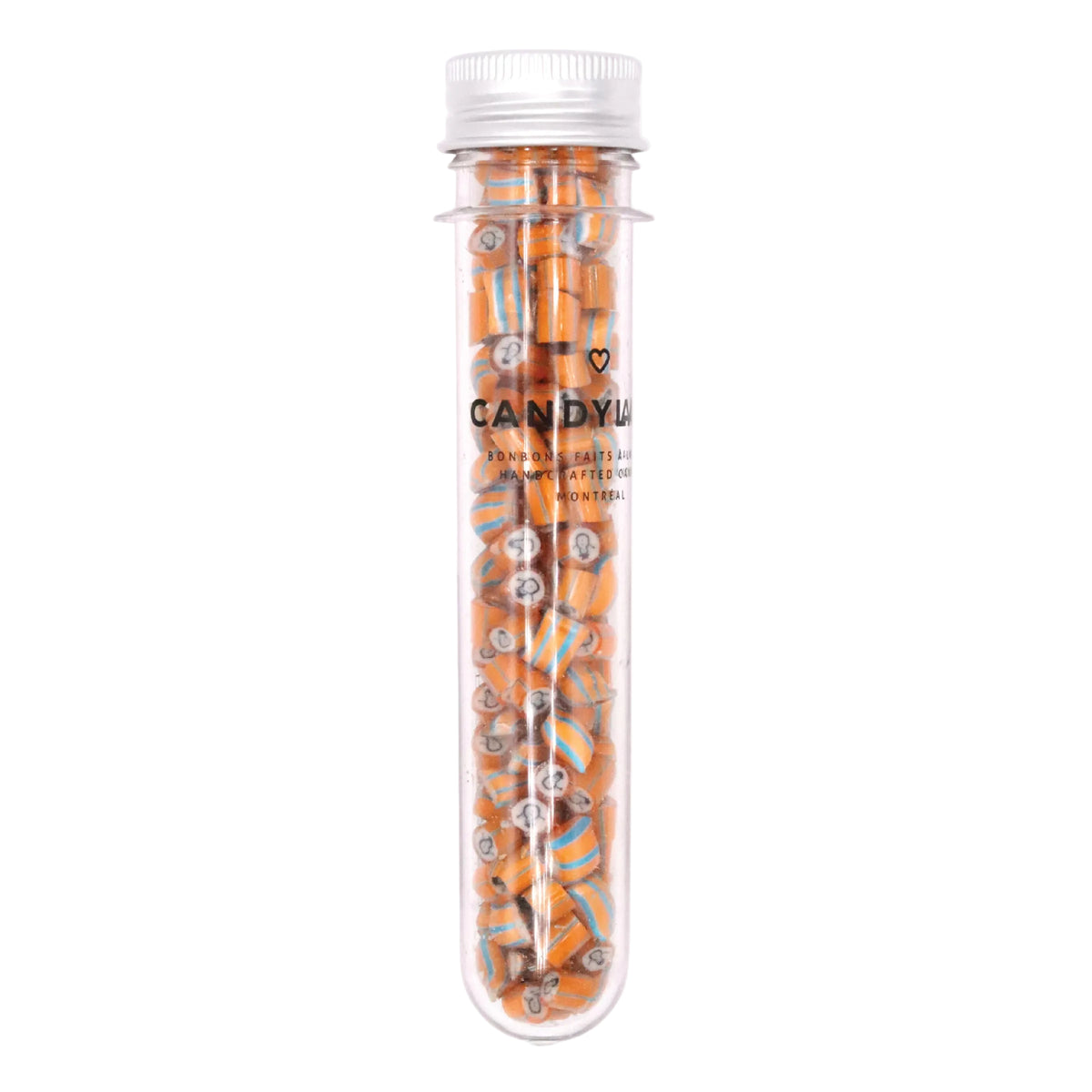 Snowman orange handmade rock candy in a 30g tube, photo 2 – Candylabs