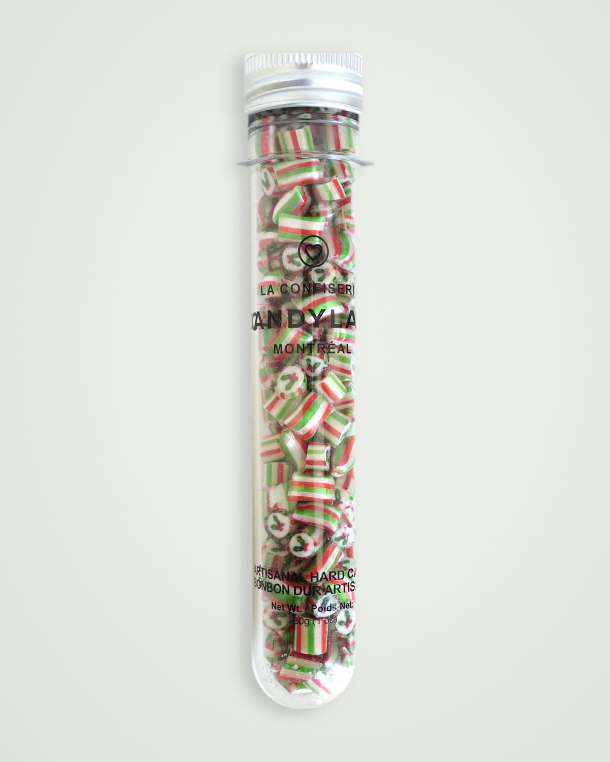 Mistletoe strawberry-kiwi handmade rock candy in a 30g tube – Candylabs