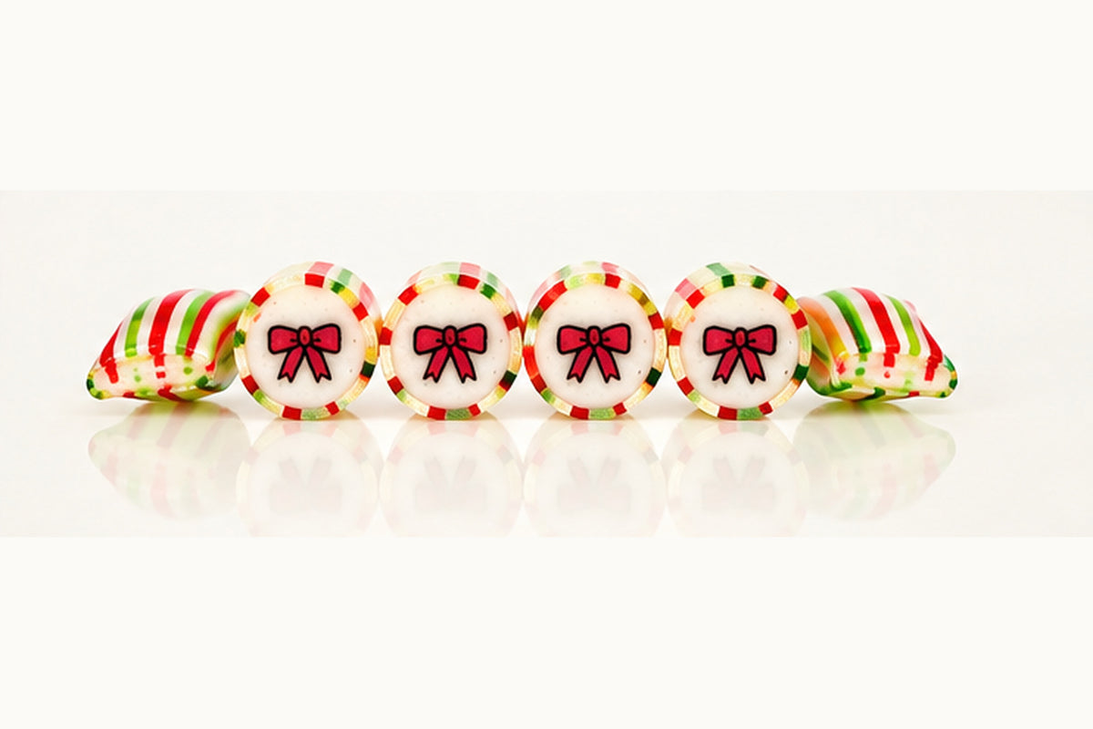 Christmas bow strawberry handmade rock candies – Candylabs